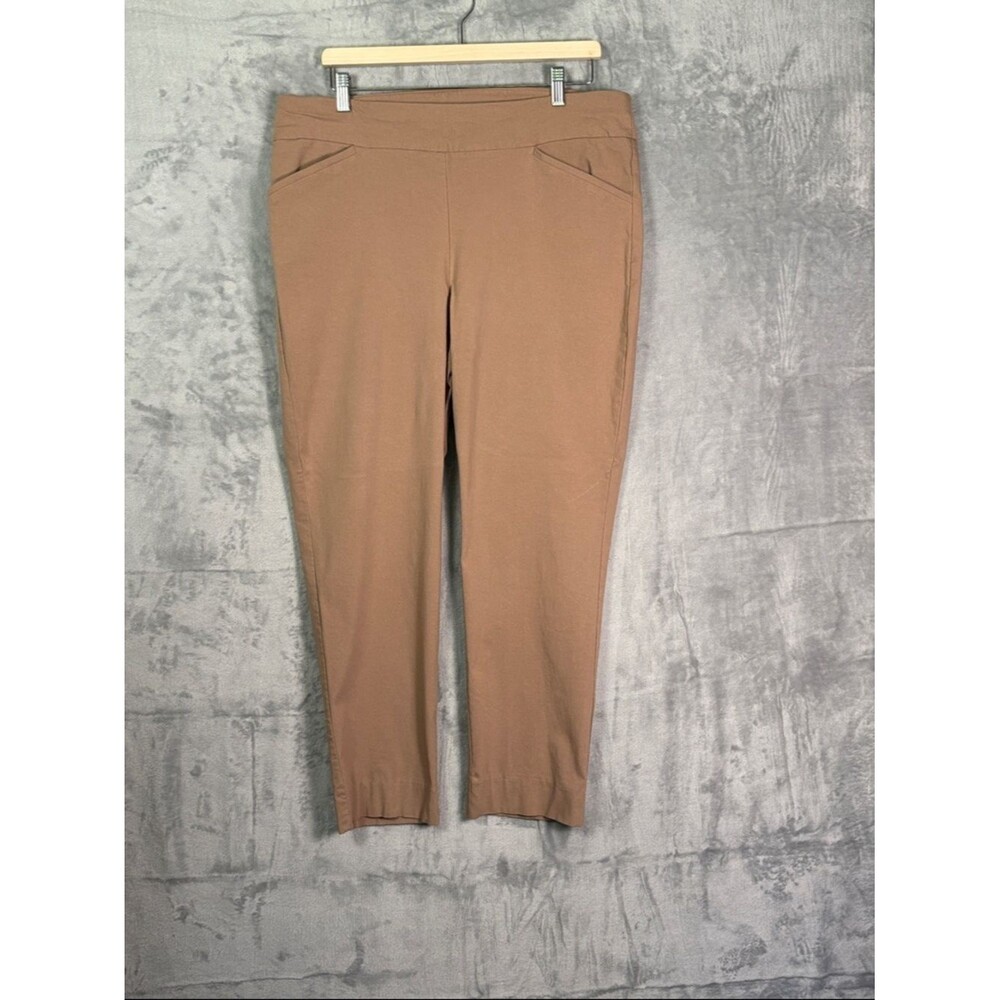 Chico’s Perfect Stretch Tan Pull On Chino Pants Size 3 Short